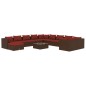 vidaXL 12-tlg. Garten-Lounge-Set mit Kissen Poly Rattan Braun vidaXL 12-tlg. Garten-Lounge-Set mit Kissen Poly Rattan Braun
