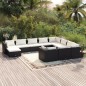 vidaXL 11-tlg. Garten-Lounge-Set mit Kissen Poly Rattan Schwarz vidaXL 11-tlg. Garten-Lounge-Set mit Kissen Poly Rattan Schwarz