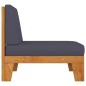 Modular-Mittelsofa mit Dunkelgrauen Kissen Akazie Massivholz Modular-Mittelsofa mit Dunkelgrauen Kissen Akazie Massivholz