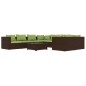 vidaXL 9-tlg. Garten-Lounge-Set mit Kissen Poly Rattan Braun vidaXL 9-tlg. Garten-Lounge-Set mit Kissen Poly Rattan Braun