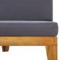 Modular-Mittelsofa mit Dunkelgrauen Kissen Akazie Massivholz Modular-Mittelsofa mit Dunkelgrauen Kissen Akazie Massivholz