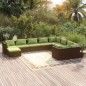 vidaXL 10-tlg. Garten-Lounge-Set mit Kissen Poly Rattan Braun vidaXL 10-tlg. Garten-Lounge-Set mit Kissen Poly Rattan Braun