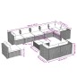 vidaXL 10-tlg. Garten-Lounge-Set mit Kissen Poly Rattan Braun vidaXL 10-tlg. Garten-Lounge-Set mit Kissen Poly Rattan Braun