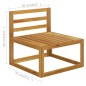 Modular-Mittelsofa mit Dunkelgrauen Kissen Akazie Massivholz Modular-Mittelsofa mit Dunkelgrauen Kissen Akazie Massivholz