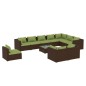 vidaXL 11-tlg. Garten-Lounge-Set mit Kissen Poly Rattan Braun vidaXL 11-tlg. Garten-Lounge-Set mit Kissen Poly Rattan Braun