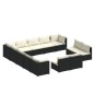 vidaXL 13-tlg. Garten-Lounge-Set mit Kissen Schwarz Poly Rattan vidaXL 13-tlg. Garten-Lounge-Set mit Kissen Schwarz Poly Rattan