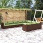 vidaXL 10-tlg. Garten-Lounge-Set mit Kissen Poly Rattan Braun vidaXL 10-tlg. Garten-Lounge-Set mit Kissen Poly Rattan Braun