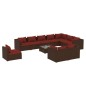 vidaXL 11-tlg. Garten-Lounge-Set mit Kissen Poly Rattan Braun vidaXL 11-tlg. Garten-Lounge-Set mit Kissen Poly Rattan Braun