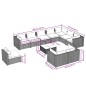 vidaXL 11-tlg. Garten-Lounge-Set mit Kissen Poly Rattan Braun vidaXL 11-tlg. Garten-Lounge-Set mit Kissen Poly Rattan Braun