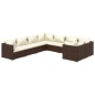 vidaXL 8-tlg. Garten-Lounge-Set mit Kissen Poly Rattan Braun vidaXL 8-tlg. Garten-Lounge-Set mit Kissen Poly Rattan Braun