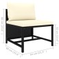 Modular-Mittelsofa mit Kissen Schwarz Poly Rattan Modular-Mittelsofa mit Kissen Schwarz Poly Rattan