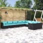 vidaXL 9-tlg. Garten-Lounge-Set mit Kissen Poly Rattan Schwarz vidaXL 9-tlg. Garten-Lounge-Set mit Kissen Poly Rattan Schwarz