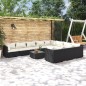 vidaXL 11-tlg. Garten-Lounge-Set mit Kissen Poly Rattan Schwarz vidaXL 11-tlg. Garten-Lounge-Set mit Kissen Poly Rattan Schwarz