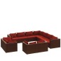 vidaXL 11-tlg. Garten-Lounge-Set mit Kissen Braun Poly Rattan vidaXL 11-tlg. Garten-Lounge-Set mit Kissen Braun Poly Rattan