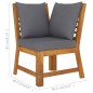 Modular-Sofa-Eckteil mit Dunkelgrauen Kissen Massivholz Akazie Modular-Sofa-Eckteil mit Dunkelgrauen Kissen Massivholz Akazie