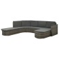 4-tlg. Garten-Lounge-Set mit Auflagen Poly Rattan Grau 4-tlg. Garten-Lounge-Set mit Auflagen Poly Rattan Grau