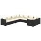 vidaXL 8-tlg. Garten-Lounge-Set mit Kissen Poly Rattan Schwarz vidaXL 8-tlg. Garten-Lounge-Set mit Kissen Poly Rattan Schwarz