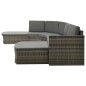 4-tlg. Garten-Lounge-Set mit Auflagen Poly Rattan Grau 4-tlg. Garten-Lounge-Set mit Auflagen Poly Rattan Grau