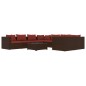 vidaXL 9-tlg. Garten-Lounge-Set mit Kissen Poly Rattan Braun vidaXL 9-tlg. Garten-Lounge-Set mit Kissen Poly Rattan Braun