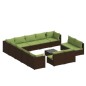 vidaXL 14-tlg. Garten-Lounge-Set mit Kissen Braun Poly Rattan vidaXL 14-tlg. Garten-Lounge-Set mit Kissen Braun Poly Rattan