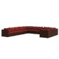 vidaXL 11-tlg. Garten-Lounge-Set mit Kissen Poly Rattan Braun vidaXL 11-tlg. Garten-Lounge-Set mit Kissen Poly Rattan Braun