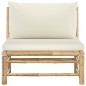 vidaXL Garten-Mittelsofa mit Kissen Cremeweiß Bambus vidaXL Garten-Mittelsofa mit Kissen Cremeweiß Bambus