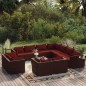 vidaXL 12-tlg. Garten-Lounge-Set mit Kissen Braun Poly Rattan vidaXL 12-tlg. Garten-Lounge-Set mit Kissen Braun Poly Rattan
