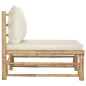 vidaXL Garten-Mittelsofa mit Kissen Cremeweiß Bambus vidaXL Garten-Mittelsofa mit Kissen Cremeweiß Bambus