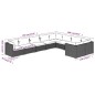 vidaXL 9-tlg. Garten-Lounge-Set mit Kissen Poly Rattan Braun vidaXL 9-tlg. Garten-Lounge-Set mit Kissen Poly Rattan Braun