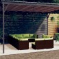 vidaXL 12-tlg. Garten-Lounge-Set mit Kissen Braun Poly Rattan vidaXL 12-tlg. Garten-Lounge-Set mit Kissen Braun Poly Rattan