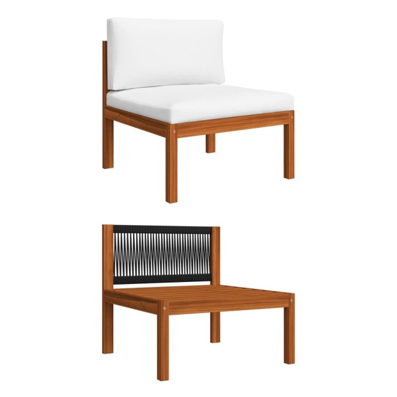 vidaXL Garten-Mittelsofa mit Auflagen Massivholz Akazie vidaXL Garten-Mittelsofa mit Auflagen Massivholz Akazie