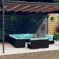 vidaXL 12-tlg. Garten-Lounge-Set mit Kissen Schwarz Poly Rattan vidaXL 12-tlg. Garten-Lounge-Set mit Kissen Schwarz Poly Rattan