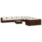 vidaXL 11-tlg. Garten-Lounge-Set mit Kissen Poly Rattan Braun vidaXL 11-tlg. Garten-Lounge-Set mit Kissen Poly Rattan Braun