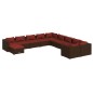 vidaXL 11-tlg. Garten-Lounge-Set mit Kissen Poly Rattan Braun vidaXL 11-tlg. Garten-Lounge-Set mit Kissen Poly Rattan Braun