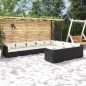 vidaXL 10-tlg. Garten-Lounge-Set mit Kissen Poly Rattan Schwarz vidaXL 10-tlg. Garten-Lounge-Set mit Kissen Poly Rattan Schwarz