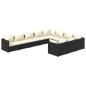 vidaXL 10-tlg. Garten-Lounge-Set mit Kissen Poly Rattan Schwarz vidaXL 10-tlg. Garten-Lounge-Set mit Kissen Poly Rattan Schwarz
