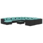 vidaXL 13-tlg. Garten-Lounge-Set mit Kissen Poly Rattan Schwarz vidaXL 13-tlg. Garten-Lounge-Set mit Kissen Poly Rattan Schwarz