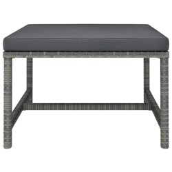 vidaXL Modular-Fußhocker mit Kissen Grau Poly Rattan