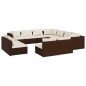 vidaXL 11-tlg. Garten-Lounge-Set mit Kissen Braun Poly Rattan vidaXL 11-tlg. Garten-Lounge-Set mit Kissen Braun Poly Rattan