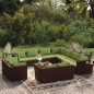vidaXL 12-tlg. Garten-Lounge-Set mit Kissen Braun Poly Rattan vidaXL 12-tlg. Garten-Lounge-Set mit Kissen Braun Poly Rattan