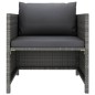 Gartensofa mit Kissen Grau Poly Rattan Gartensofa mit Kissen Grau Poly Rattan
