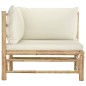 Garten-Ecksofa mit Kissen Cremeweiß Bambus Garten-Ecksofa mit Kissen Cremeweiß Bambus