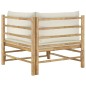 Garten-Ecksofa mit Kissen Cremeweiß Bambus Garten-Ecksofa mit Kissen Cremeweiß Bambus