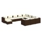 vidaXL 11-tlg. Garten-Lounge-Set mit Kissen Poly Rattan Braun vidaXL 11-tlg. Garten-Lounge-Set mit Kissen Poly Rattan Braun
