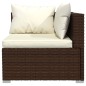 vidaXL 11-tlg. Garten-Lounge-Set mit Kissen Poly Rattan Braun vidaXL 11-tlg. Garten-Lounge-Set mit Kissen Poly Rattan Braun