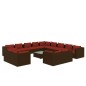 vidaXL 14-tlg. Garten-Lounge-Set mit Kissen Braun Poly Rattan vidaXL 14-tlg. Garten-Lounge-Set mit Kissen Braun Poly Rattan