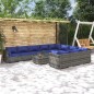 vidaXL 11-tlg. Garten-Lounge-Set mit Kissen Poly Rattan Grau vidaXL 11-tlg. Garten-Lounge-Set mit Kissen Poly Rattan Grau