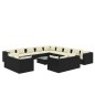vidaXL 14-tlg. Garten-Lounge-Set mit Kissen Schwarz Poly Rattan vidaXL 14-tlg. Garten-Lounge-Set mit Kissen Schwarz Poly Rattan