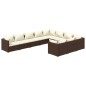 vidaXL 10-tlg. Garten-Lounge-Set mit Kissen Poly Rattan Braun vidaXL 10-tlg. Garten-Lounge-Set mit Kissen Poly Rattan Braun