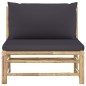 vidaXL Garten-Mittelsofa mit Dunkelgrauen Kissen Bambus vidaXL Garten-Mittelsofa mit Dunkelgrauen Kissen Bambus